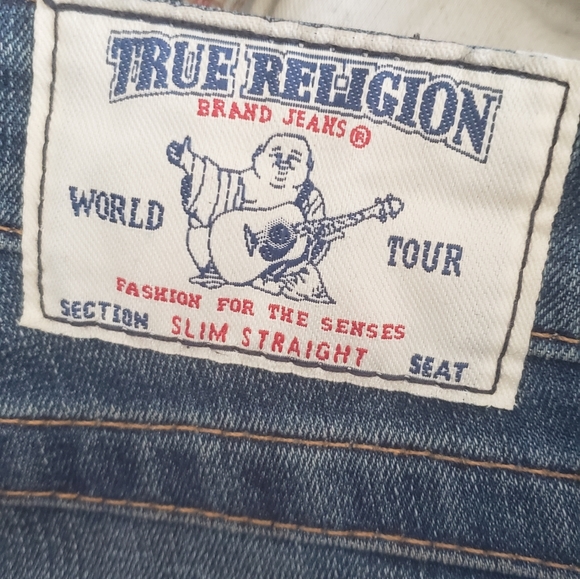 True Religion Blue Jeans Size 26 Straight Leg - Picture 6 of 9